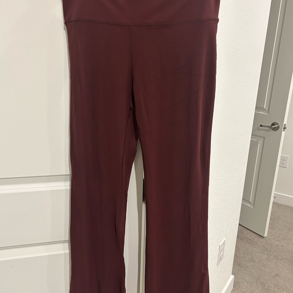 Burgundy Women's Flare Yoga Leggings